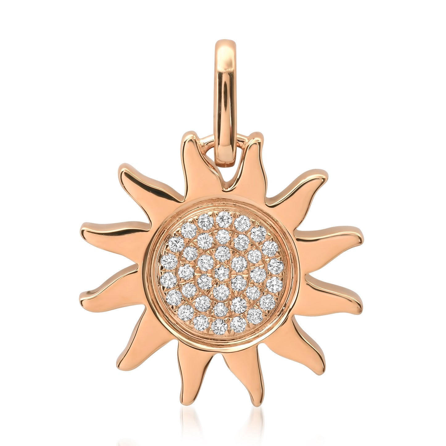 14k Gold Diamond Sun Charm