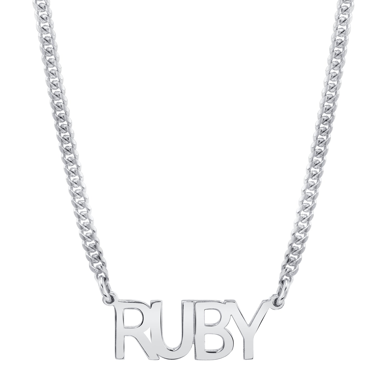 14k Gold Mini Miami Cuban Link Nameplate Necklace