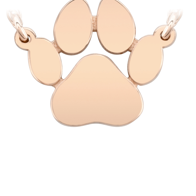 14K Gold Floating Dog Paw Print Necklace