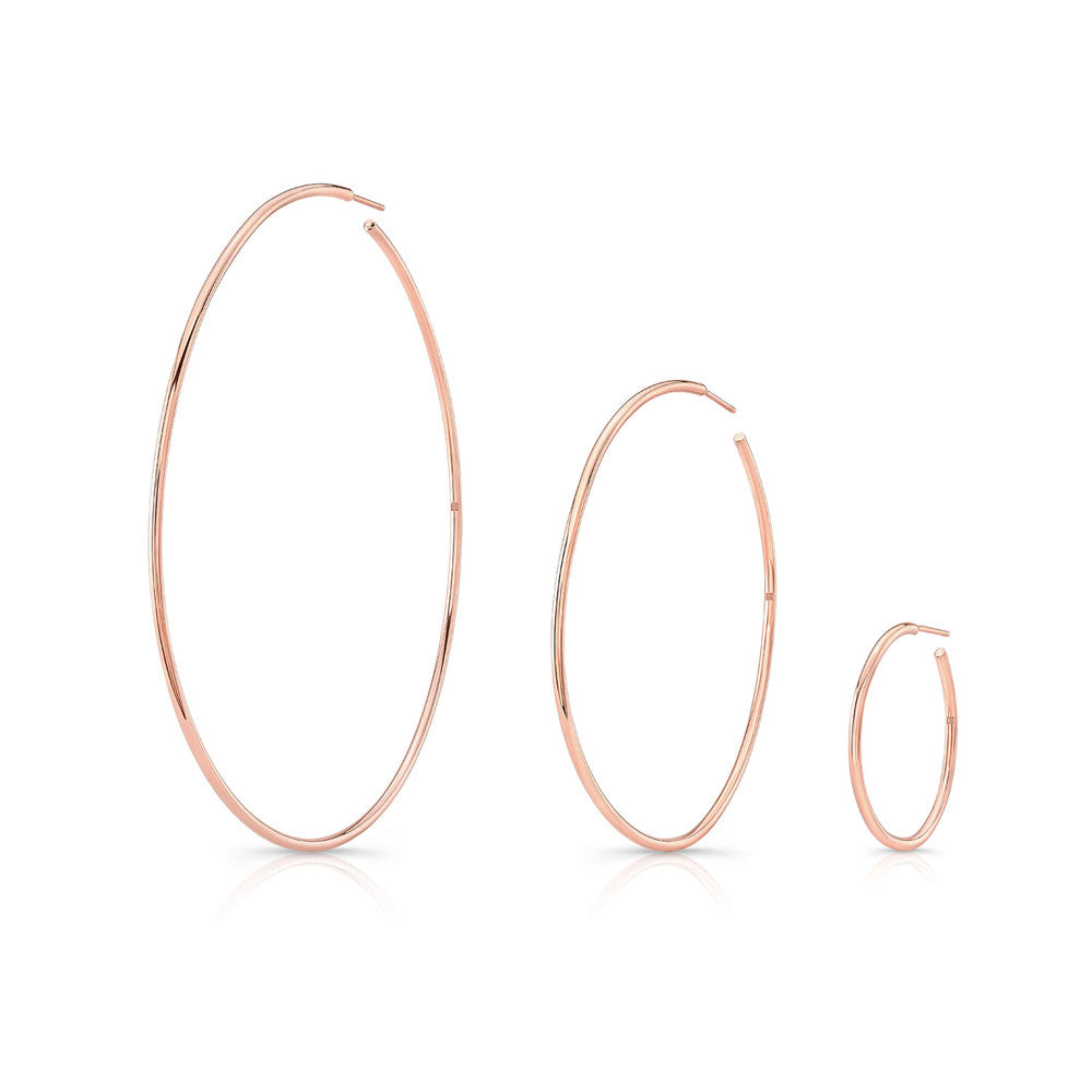 14K Gold 3" Hoops