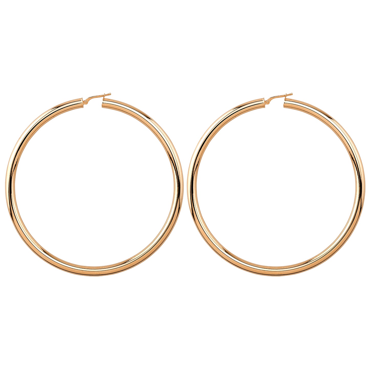 14k Gold 3.25" Tube Hoops