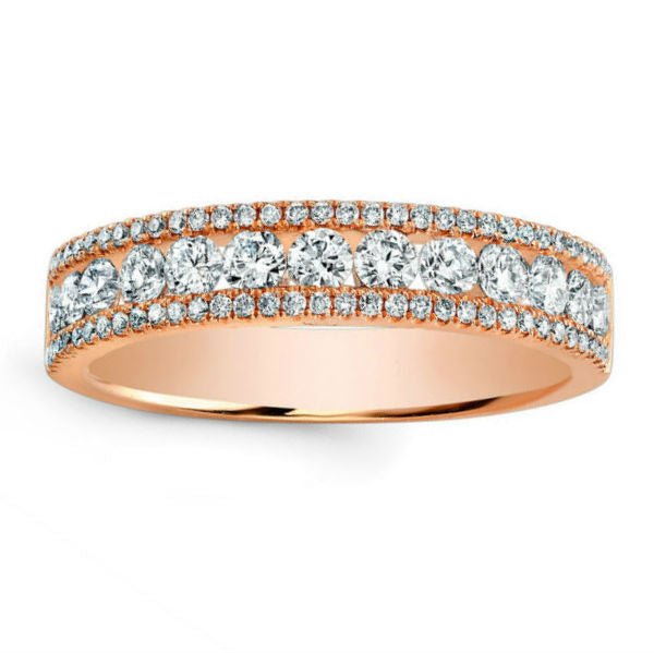 14k Gold Diamond Pave and Channel Ring
