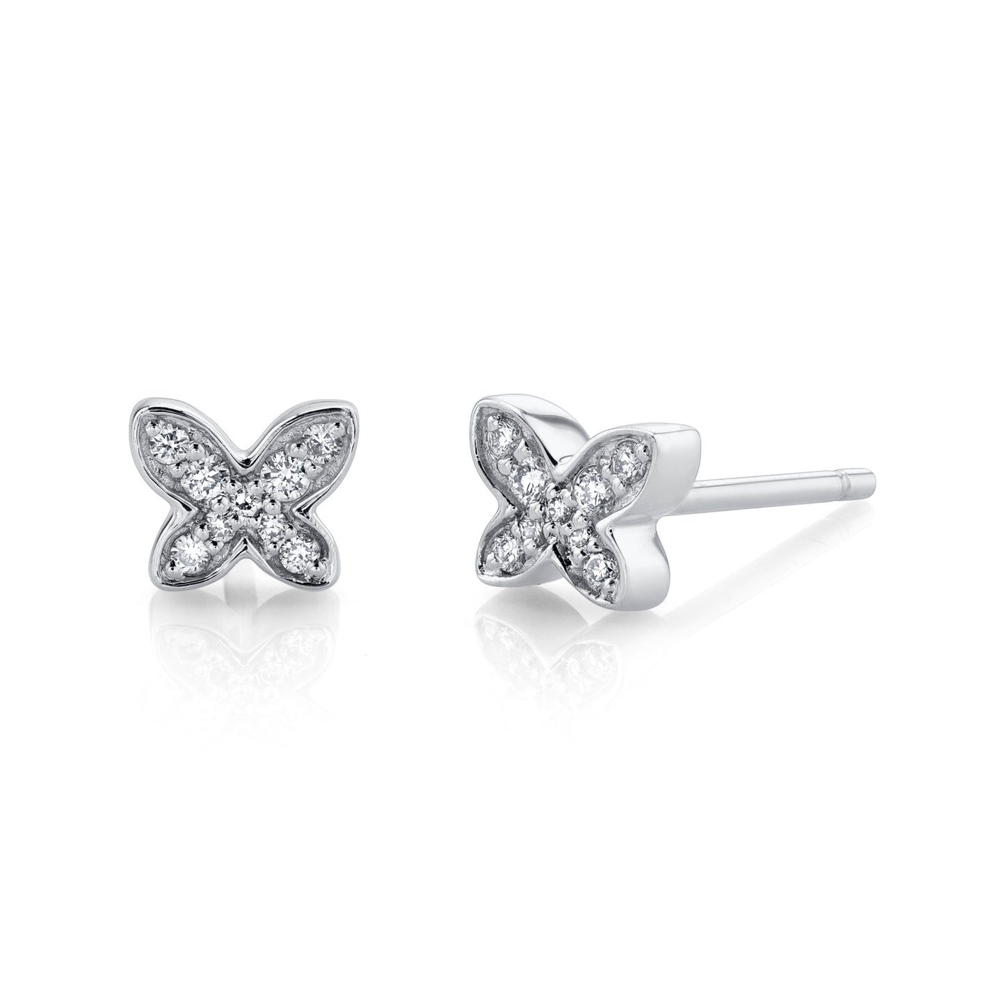 14k Gold Diamond Mini Butterfly Earrings