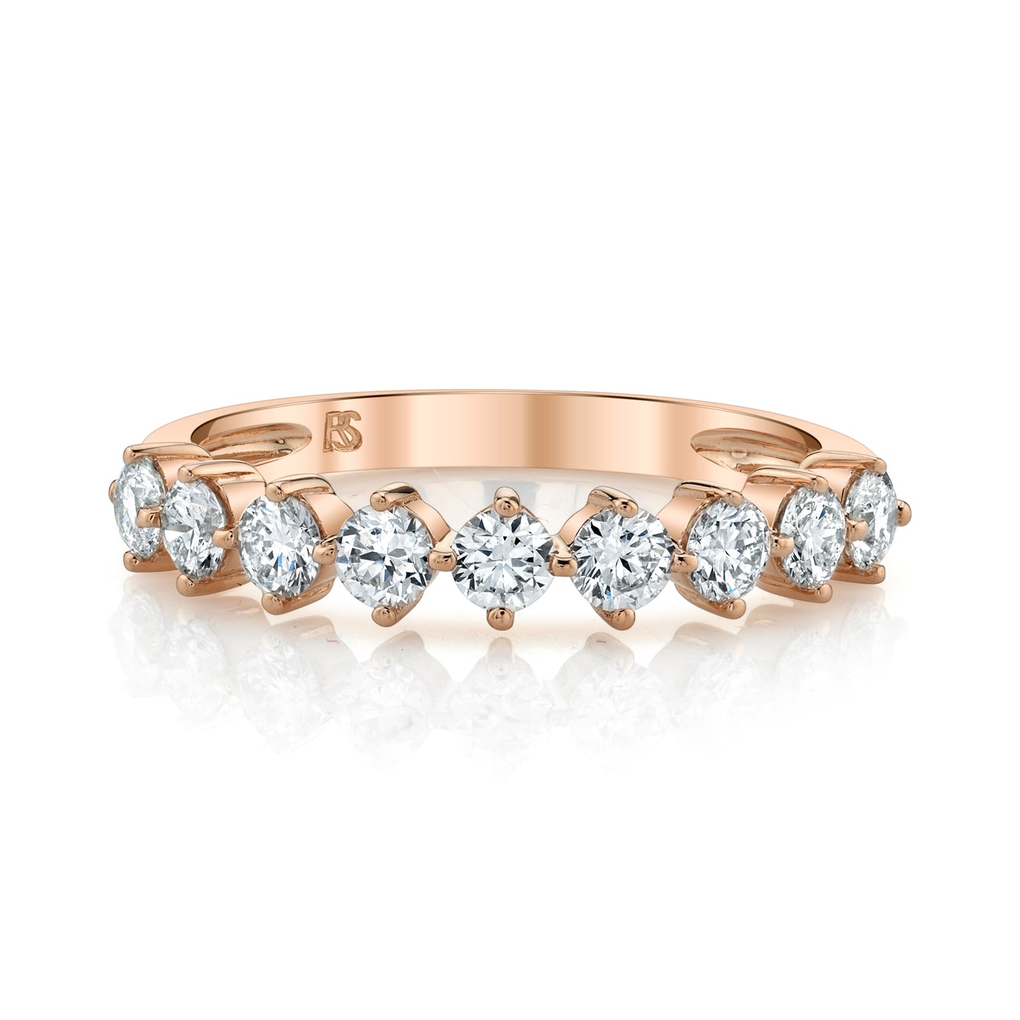 14k Gold Diamond Compass Stack Ring