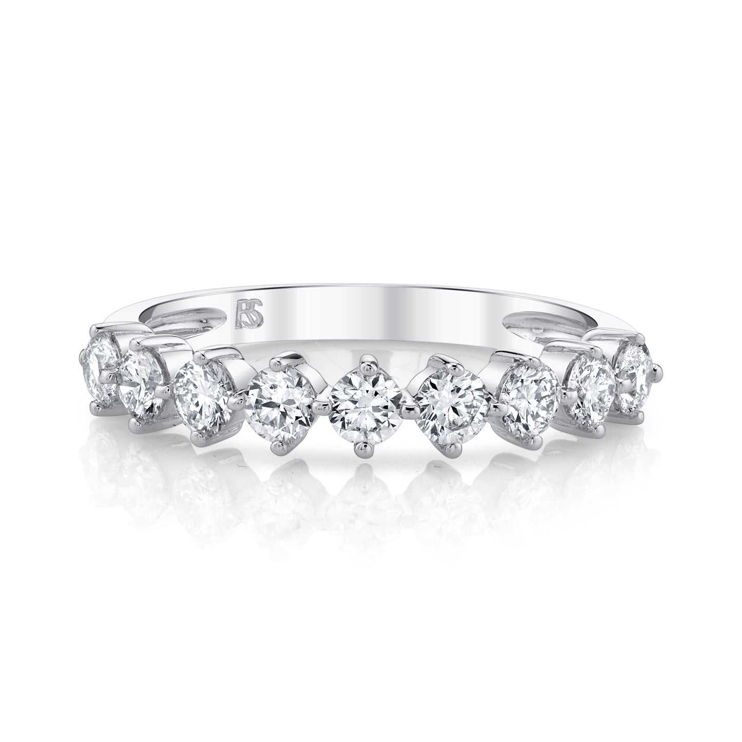 14k Gold Diamond Compass Stack Ring