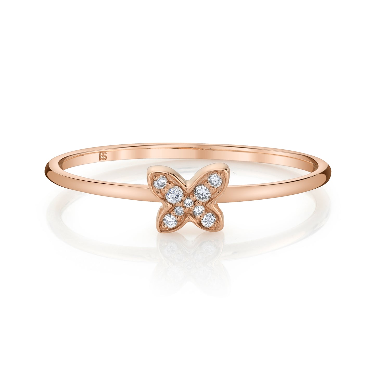 14k Gold Diamond Mini Butterfly Ring