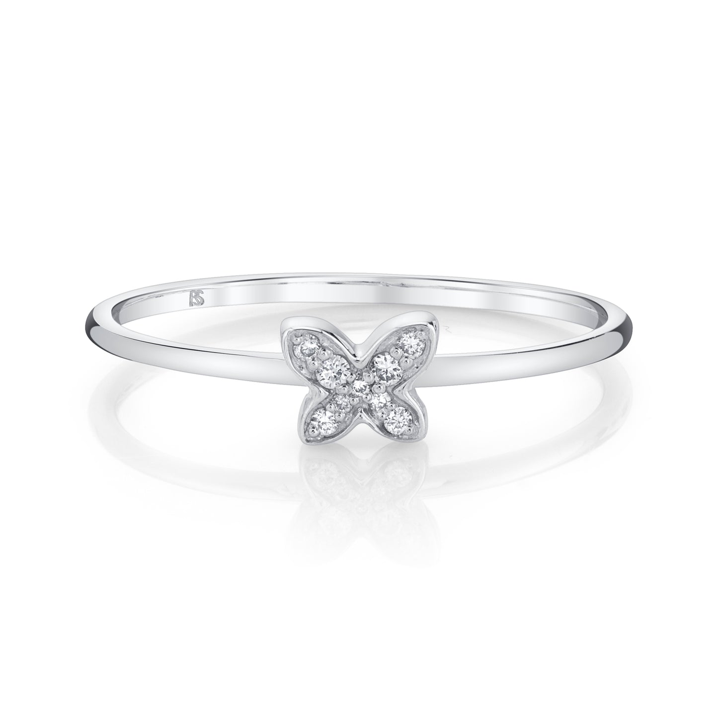 14k Gold Diamond Mini Butterfly Ring