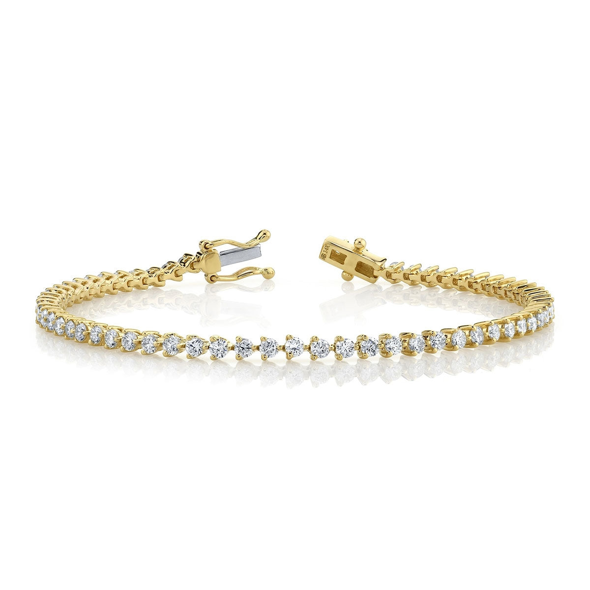 14k Gold Prong Diamond Tennis Bracelet - Main Image