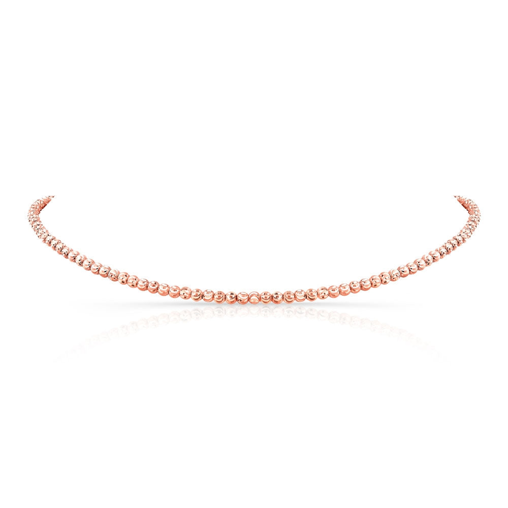 14k Gold Diamond Cut Bead Choker