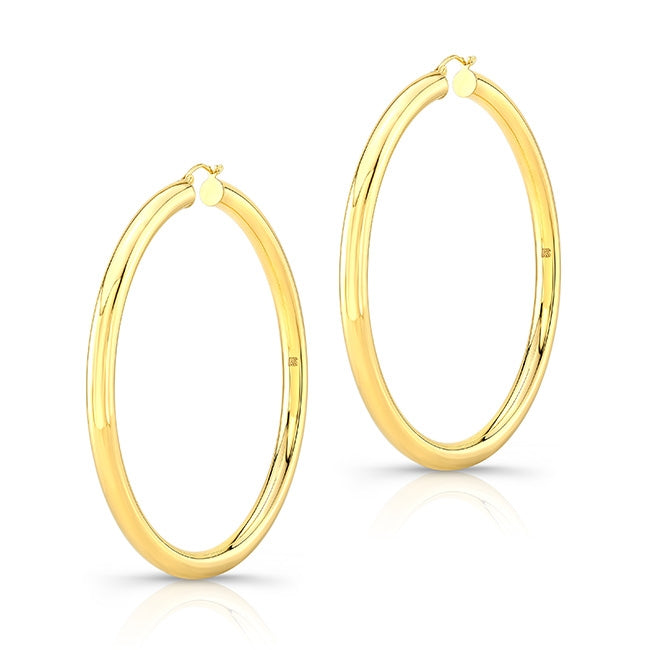 14K Gold 2.75" Tube Hoops