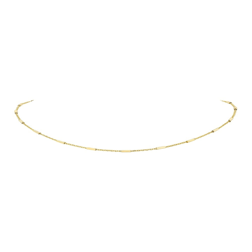 14k Gold Bar Chain Necklace