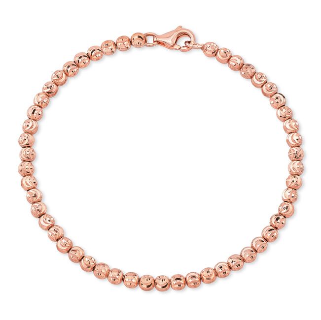 14k Gold Diamond Cut Bead Bracelet