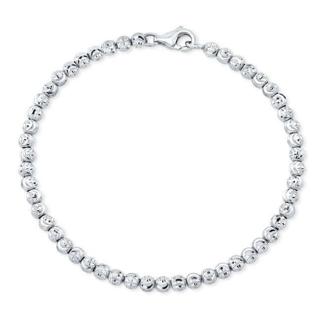 14k Gold Diamond Cut Bead Bracelet
