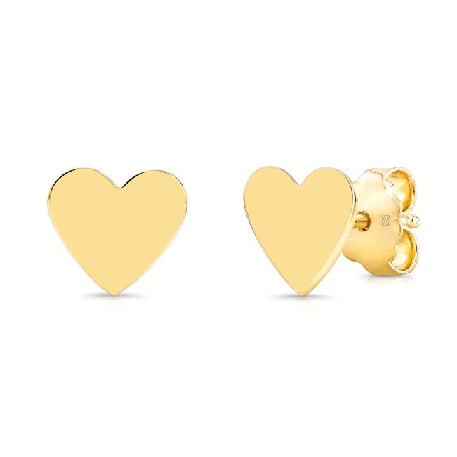 Limor 14K Solid Yellow Gold Heart Ruby Screw Back Stud Earrings (0.50 - 3.00 Carat TCW, Natural Red Gem)
