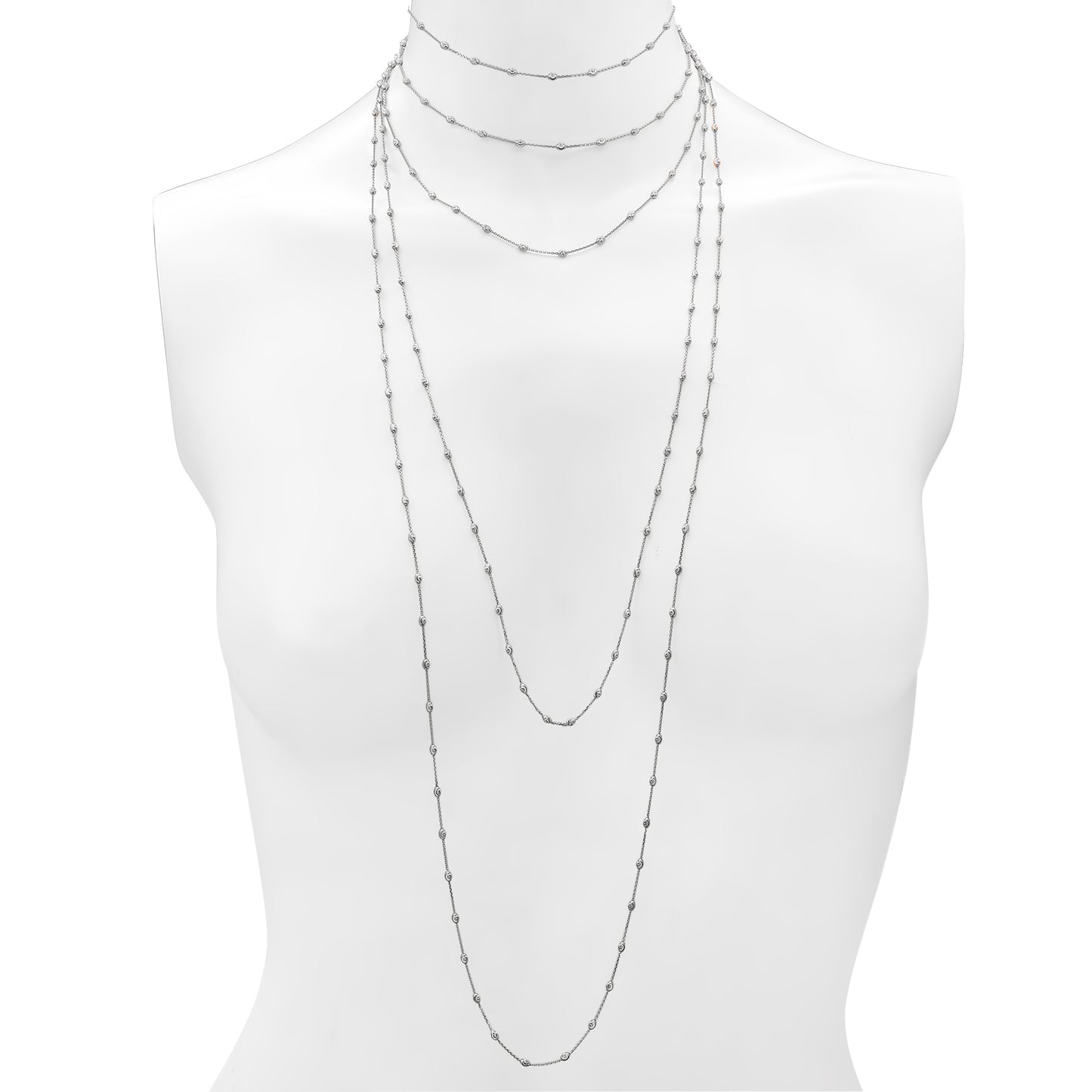 14k Gold Diamond Cut Beaded Chain Necklace