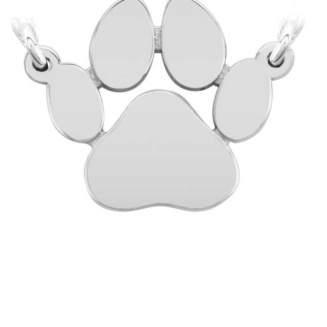 14K Gold Floating Dog Paw Print Necklace