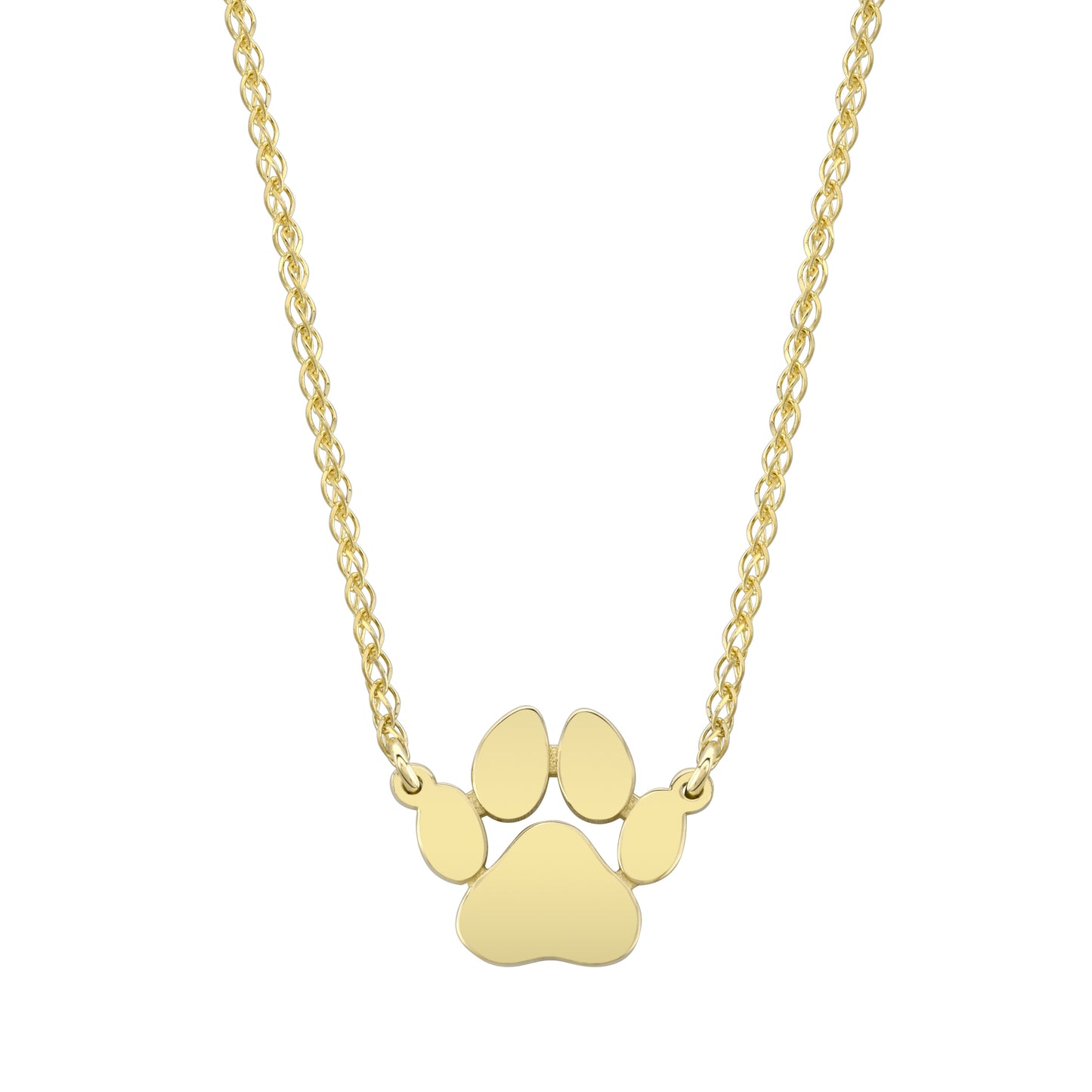 14K Gold Floating Dog Paw Print Necklace