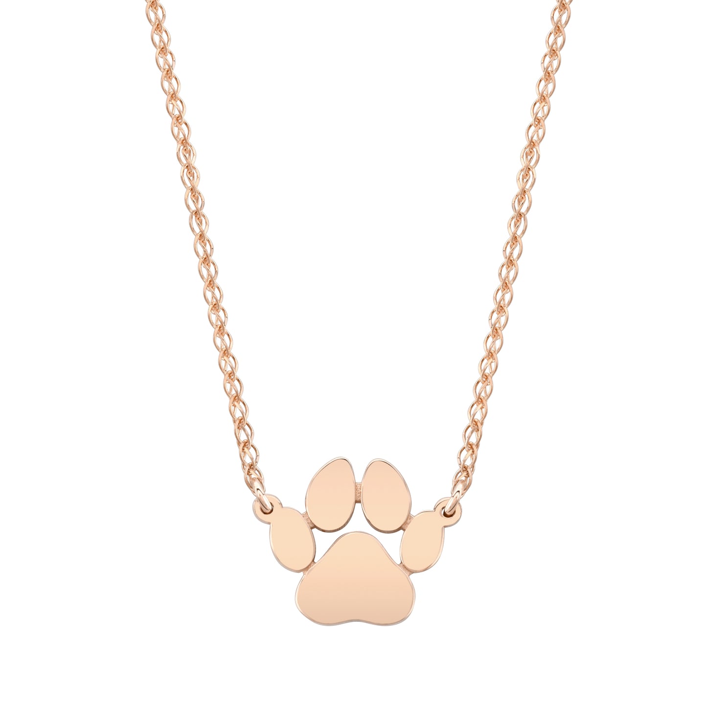 14K Gold Floating Dog Paw Print Necklace