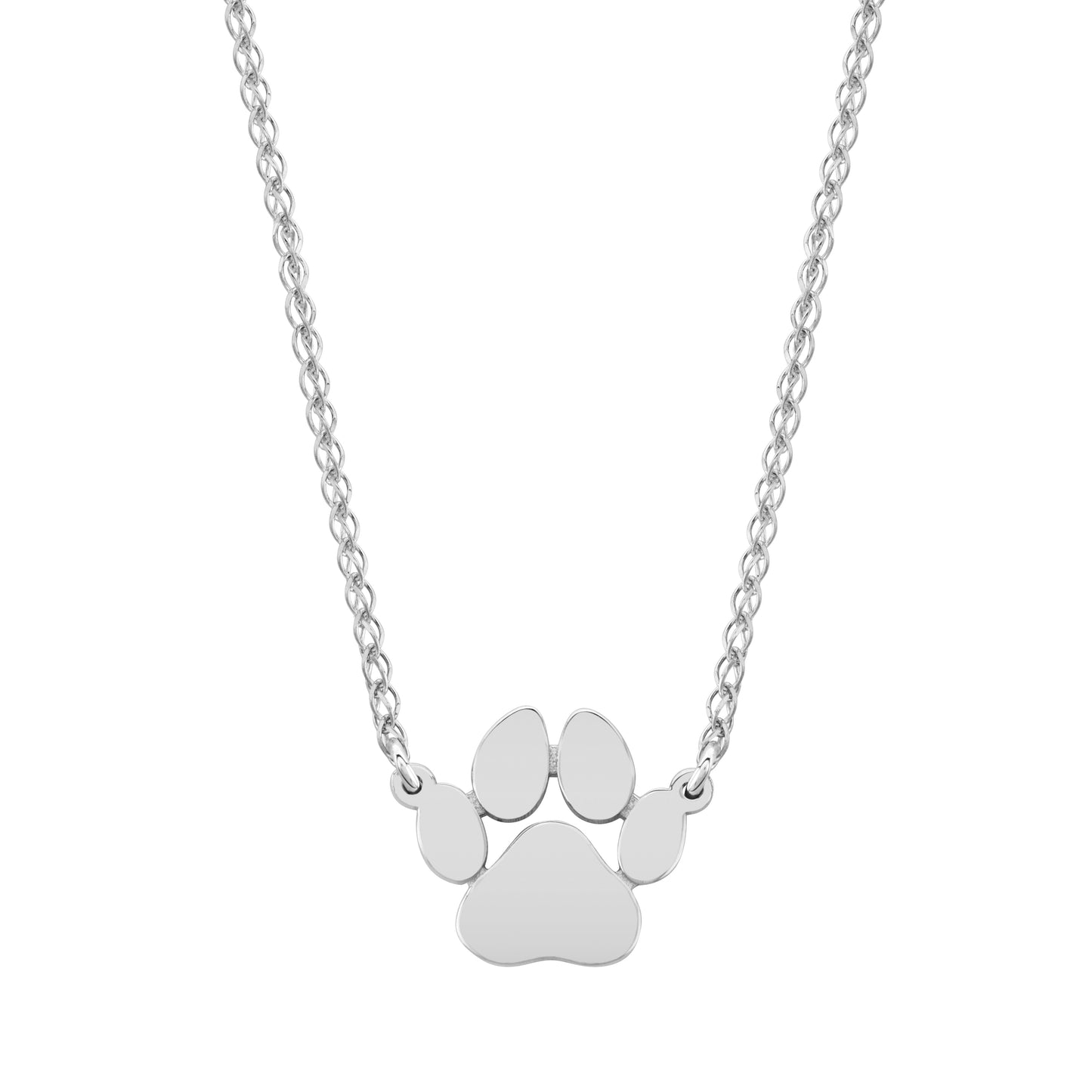 14K Gold Floating Dog Paw Print Necklace
