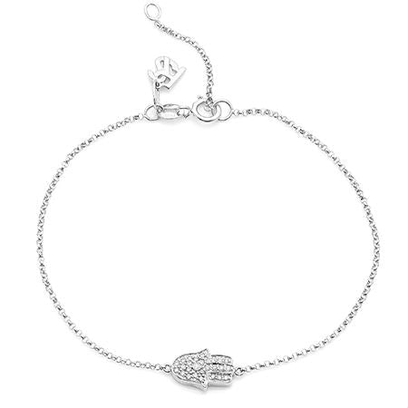 14k Gold Diamond Hamsa Hand Bracelet