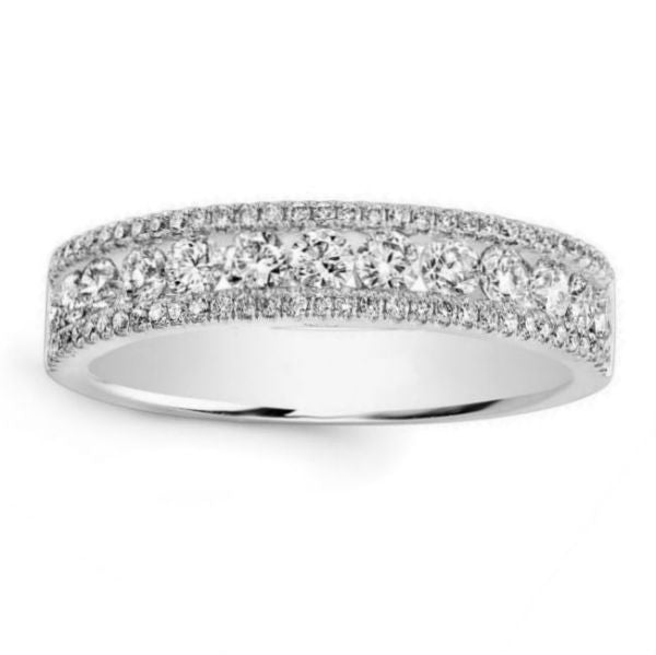 14k Gold Diamond Pave and Channel Ring