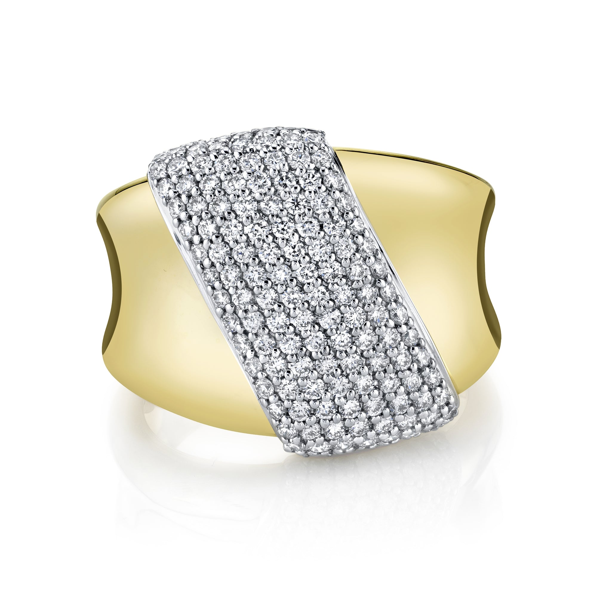 14k Gold Diamond Pave Slash Ring – RUBY STELLA