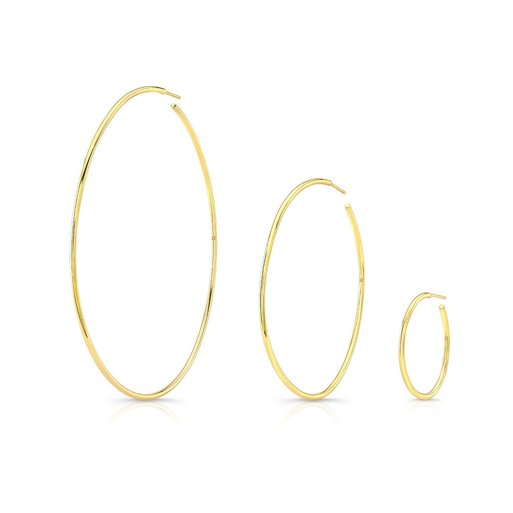 14k Gold 2" Hoops