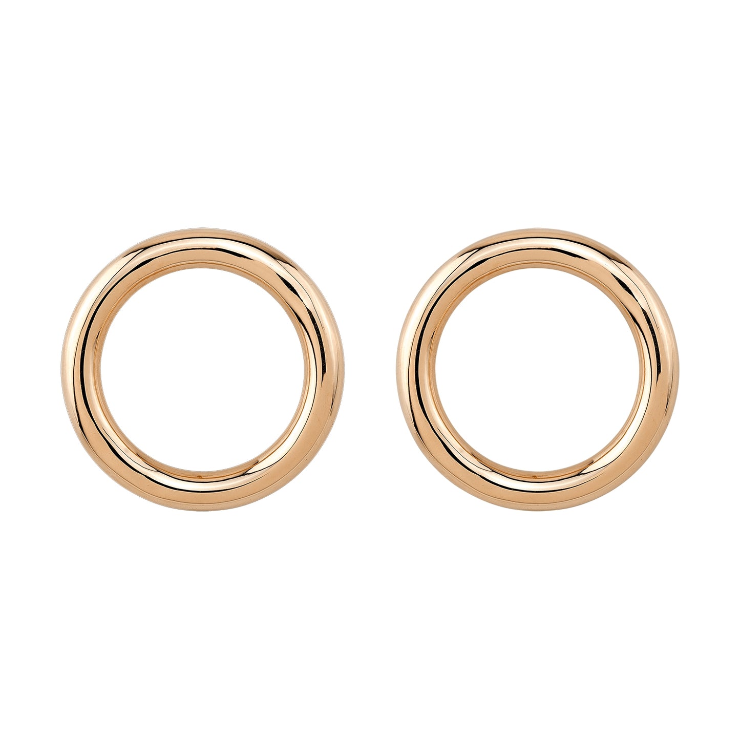 14k Gold Post Back Tube Hoops