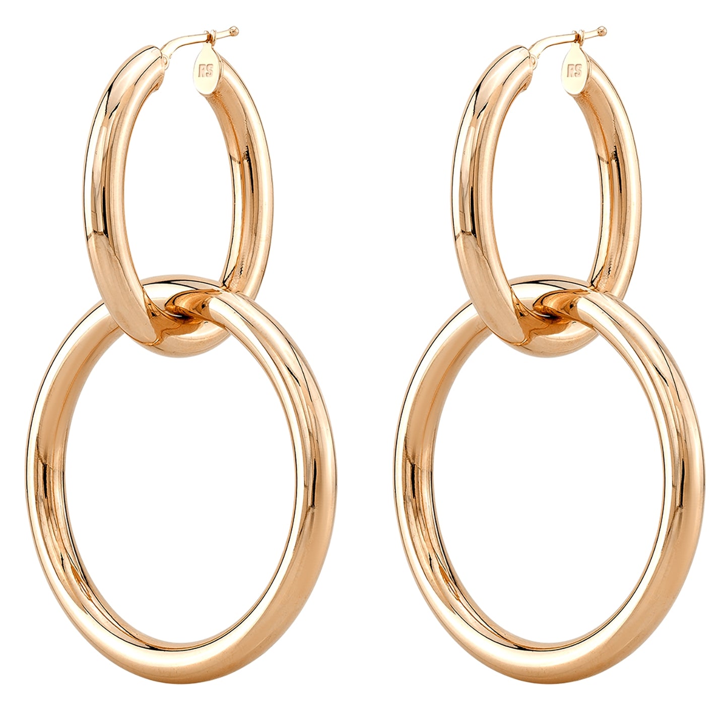 14k Gold Double Tube Hoops