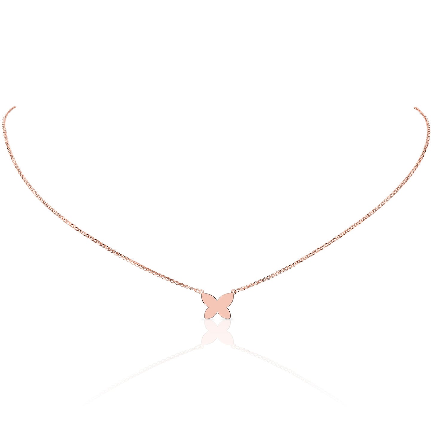 14k Gold Floating Butterfly Necklace