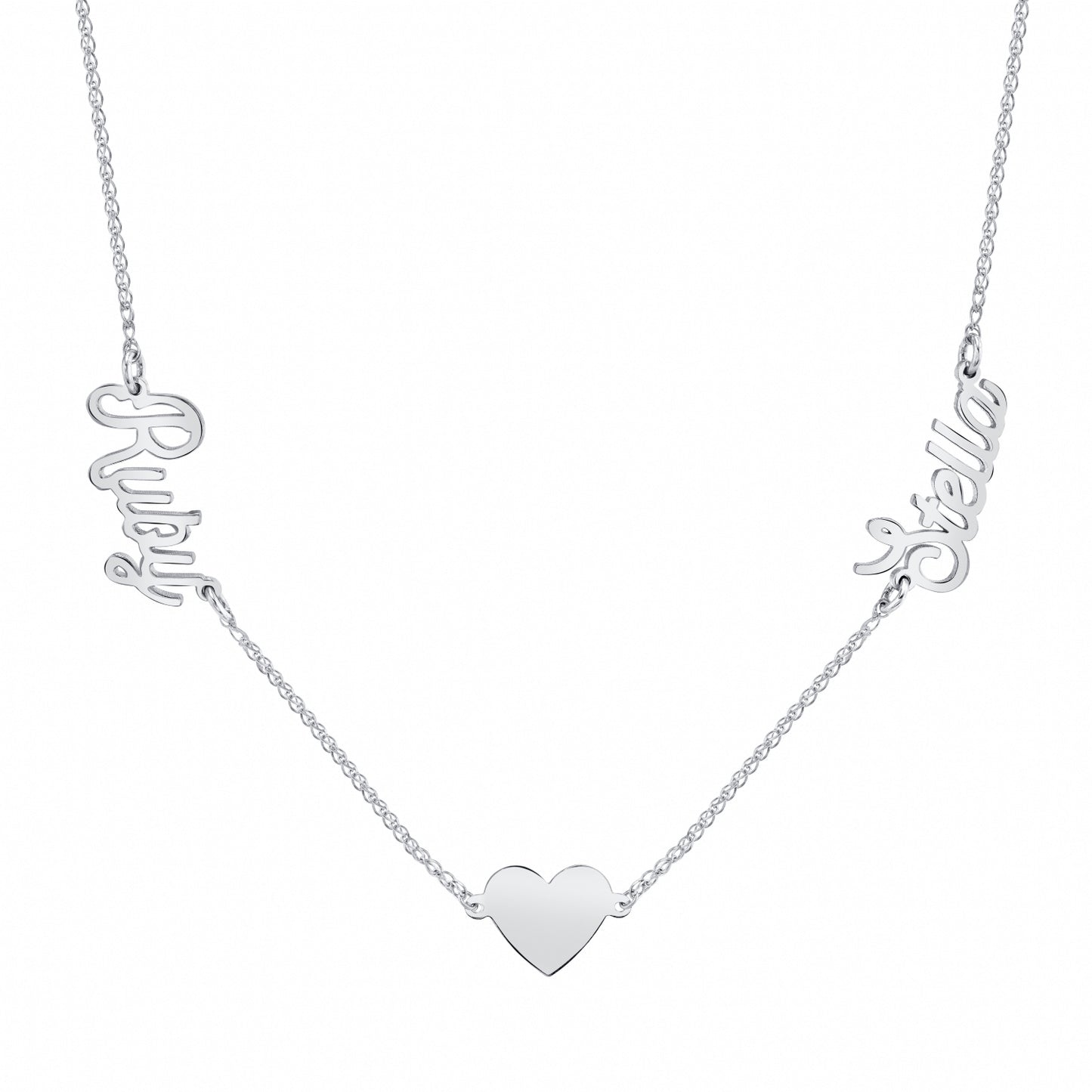 14k Gold Floating Heart Nameplate Necklace
