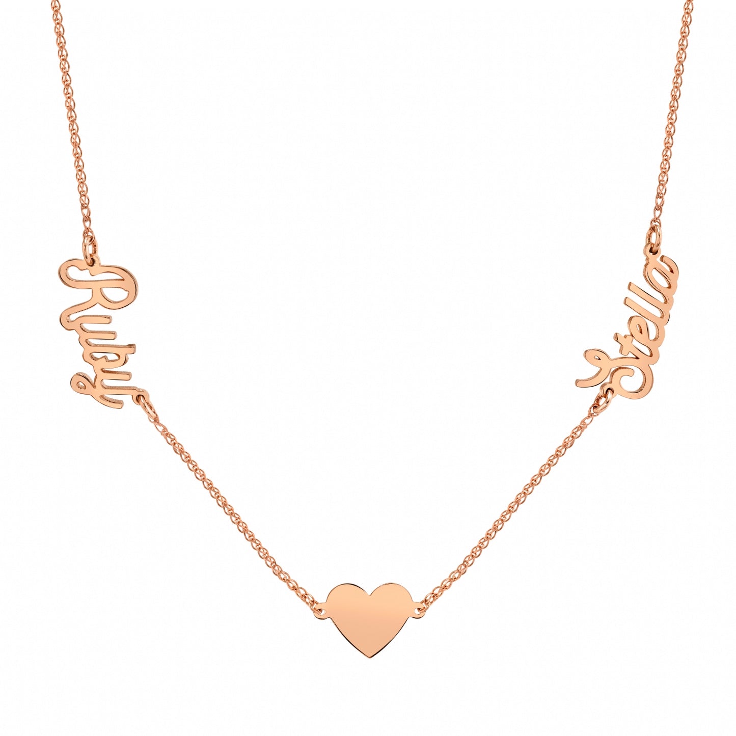 14k Gold Floating Heart Nameplate Necklace