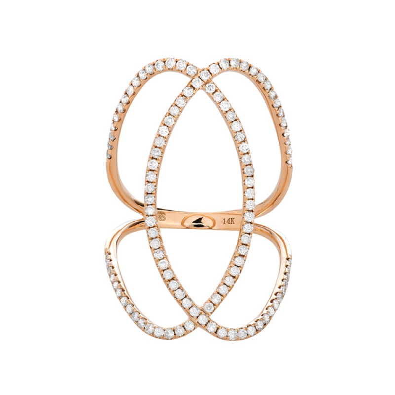 14k Rose Gold Diamond Infinity Circle Ring