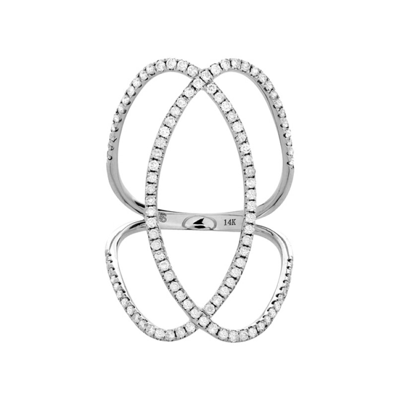 14k White Gold Diamond Infinity Circle Ring