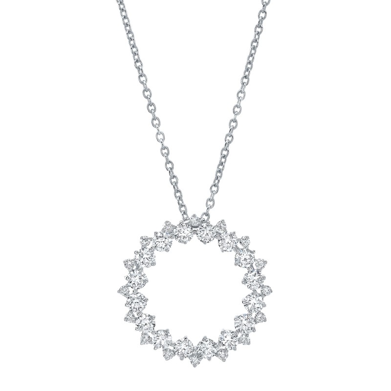 14k White Gold Diamond Eternity Necklace