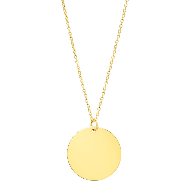 14k Yellow Gold Disc Necklace