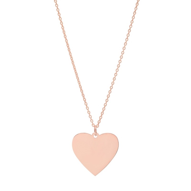 14k Rose Gold Jumbo Heart Necklace