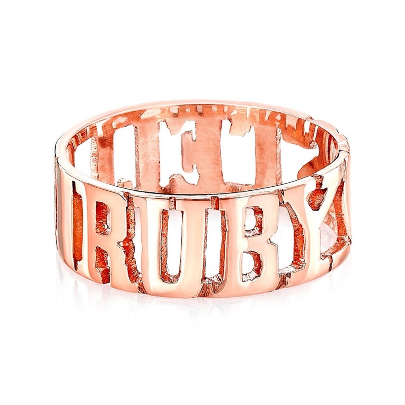 14k Rose Gold Personalized Name Ring 