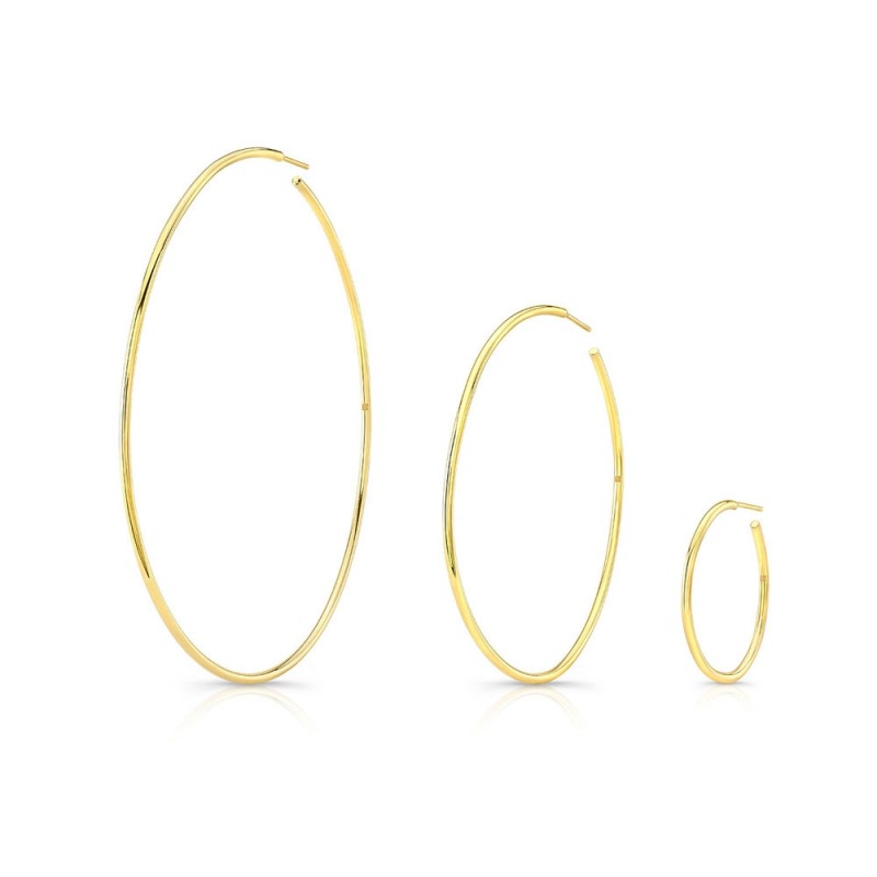 14k Yellow Gold 2" Hoops