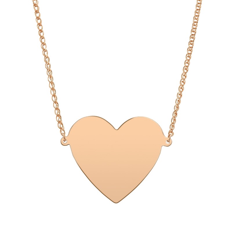 14k Rose Gold Jumbo Floating Heart Necklace