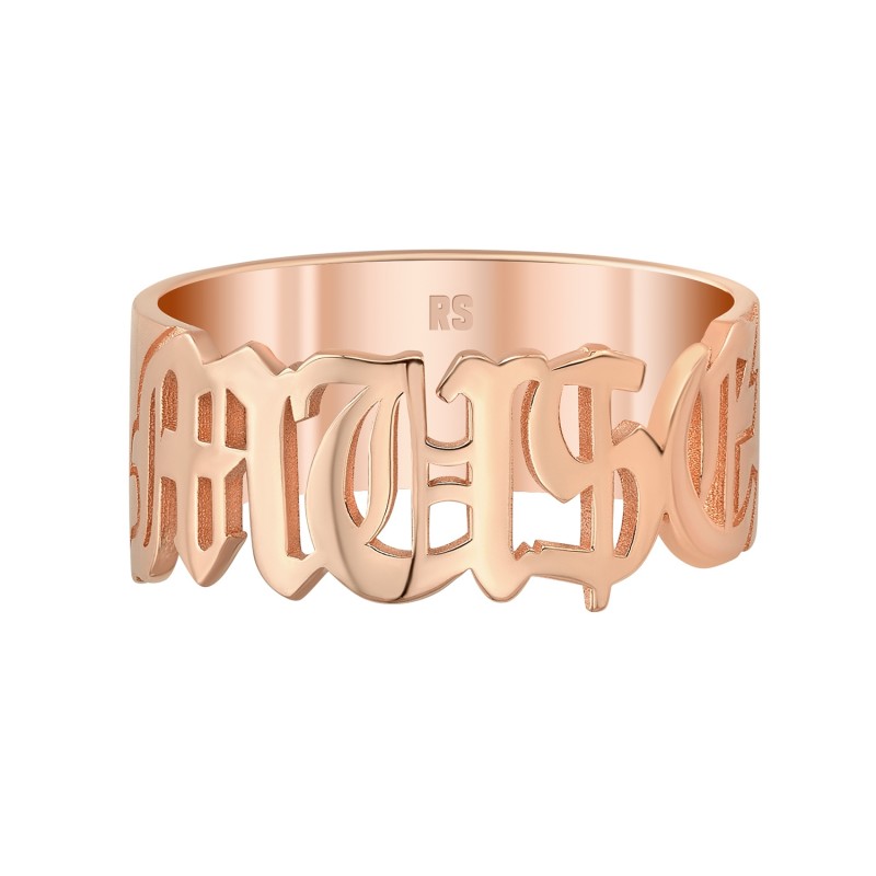 14k Rose Gold Personalized Ring 