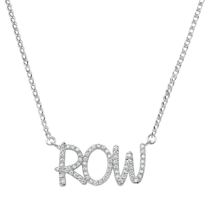 14k White Gold Diamond Scribble Name Necklace