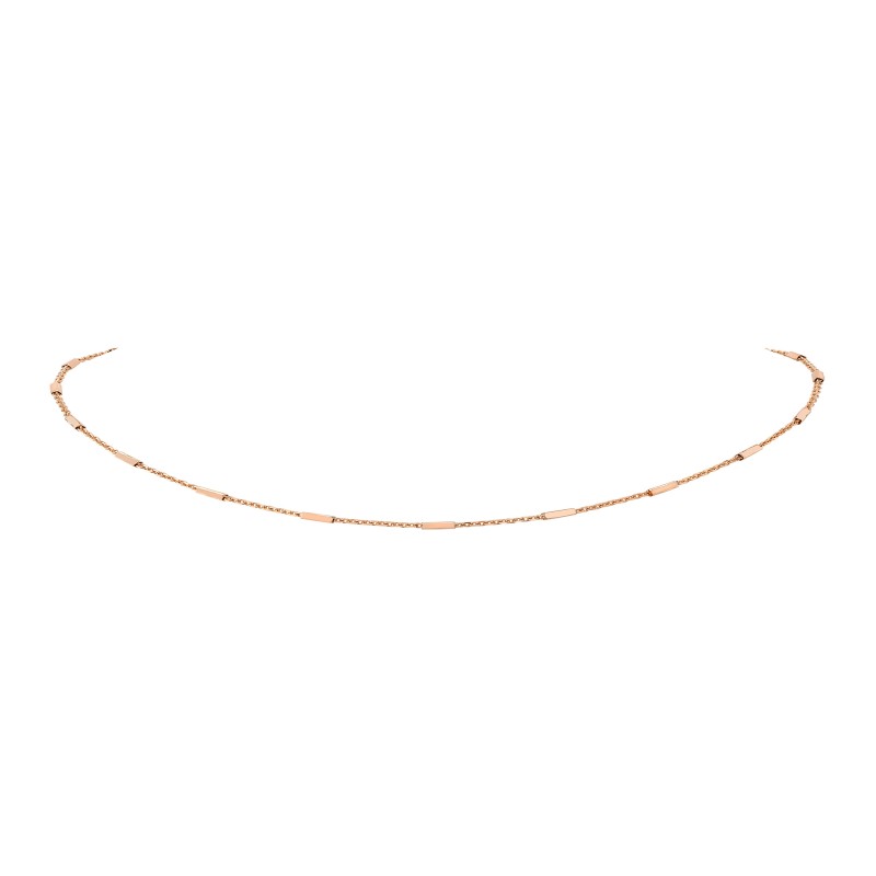 14k Rose Gold Bar Chain Necklace