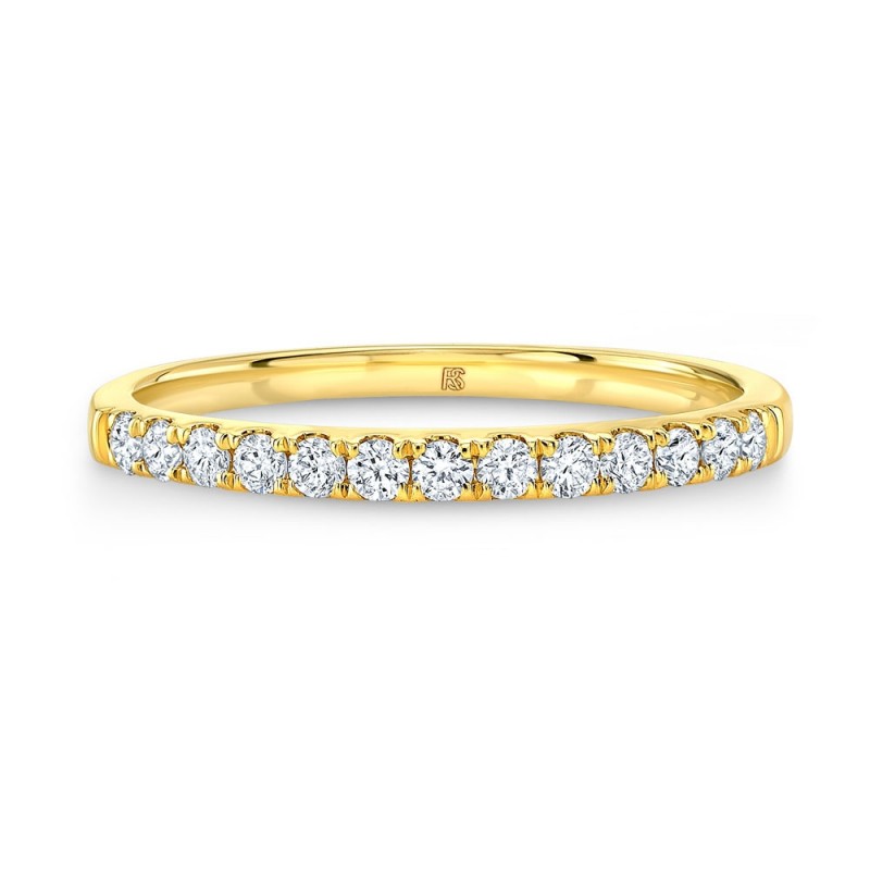 14k Yellow Gold Diamond Stack Ring