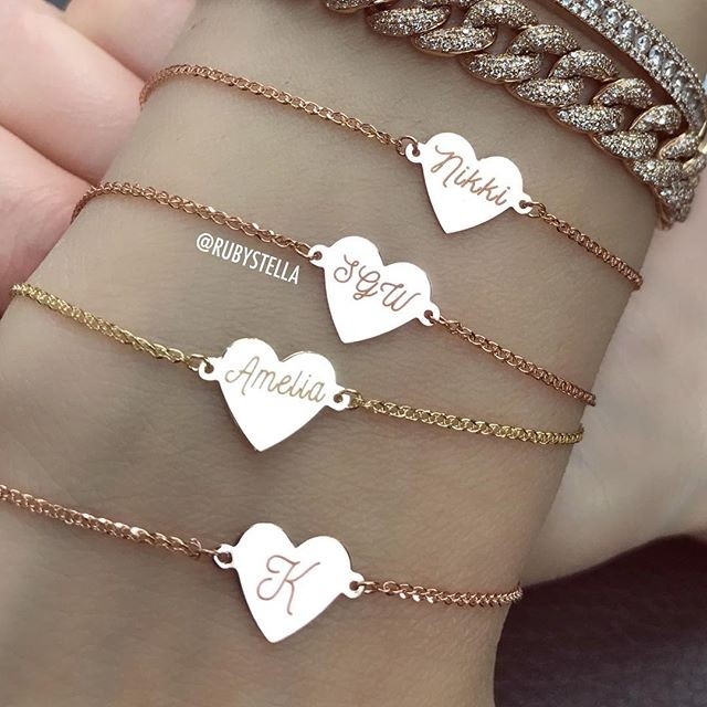 Hidden Sterling Silver Heart Personalised Bracelet | Bloom Boutique