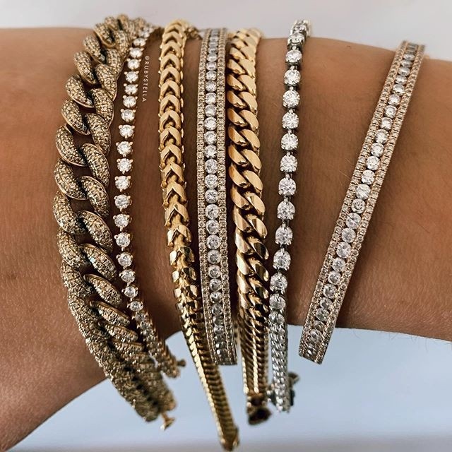 14k White Gold Diamond Cuban Link Bracelets 9 mm – Avianne Jewelers