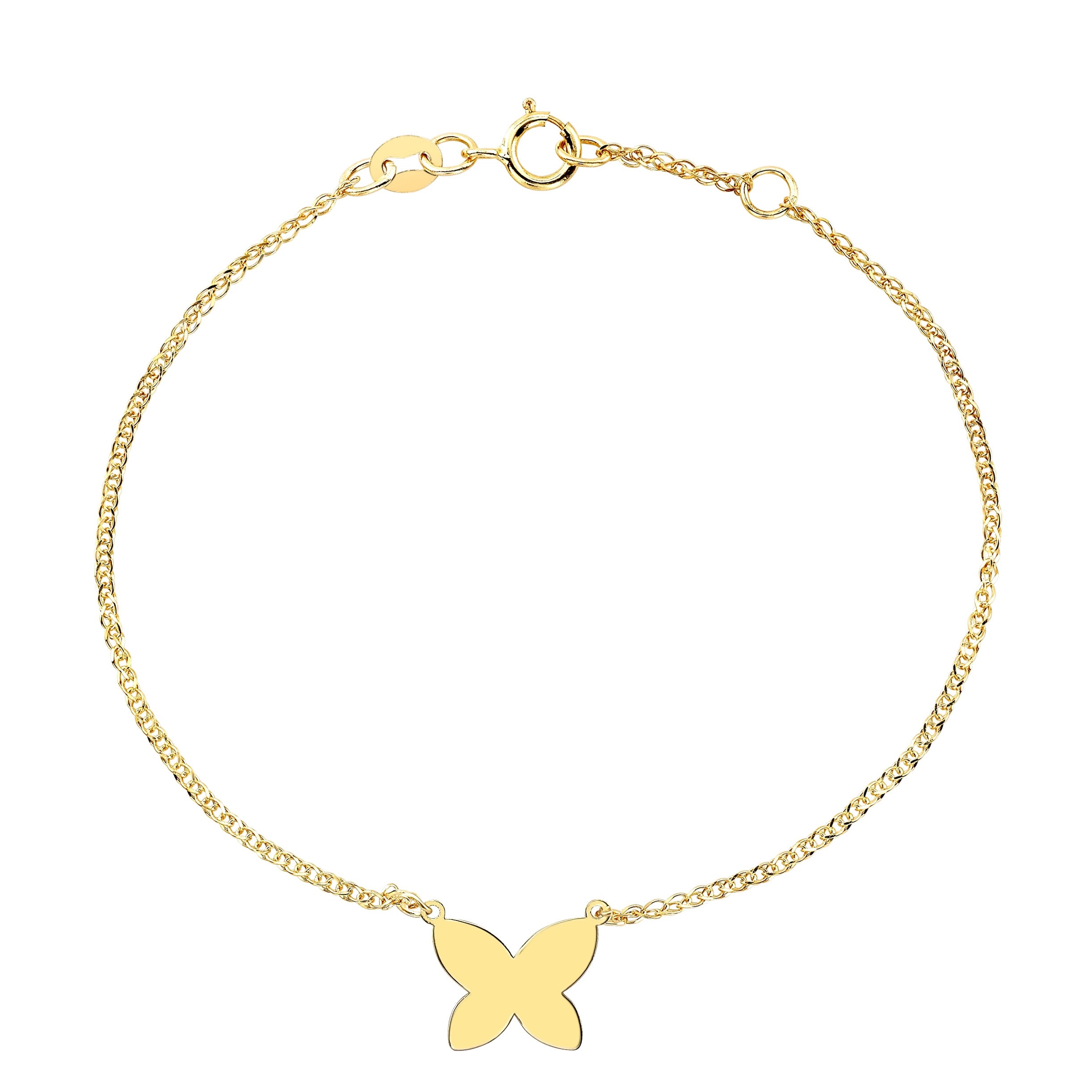 14k White Gold Diamond Butterfly Bracelet with Diamond Chain – MB Altman  Jewelry
