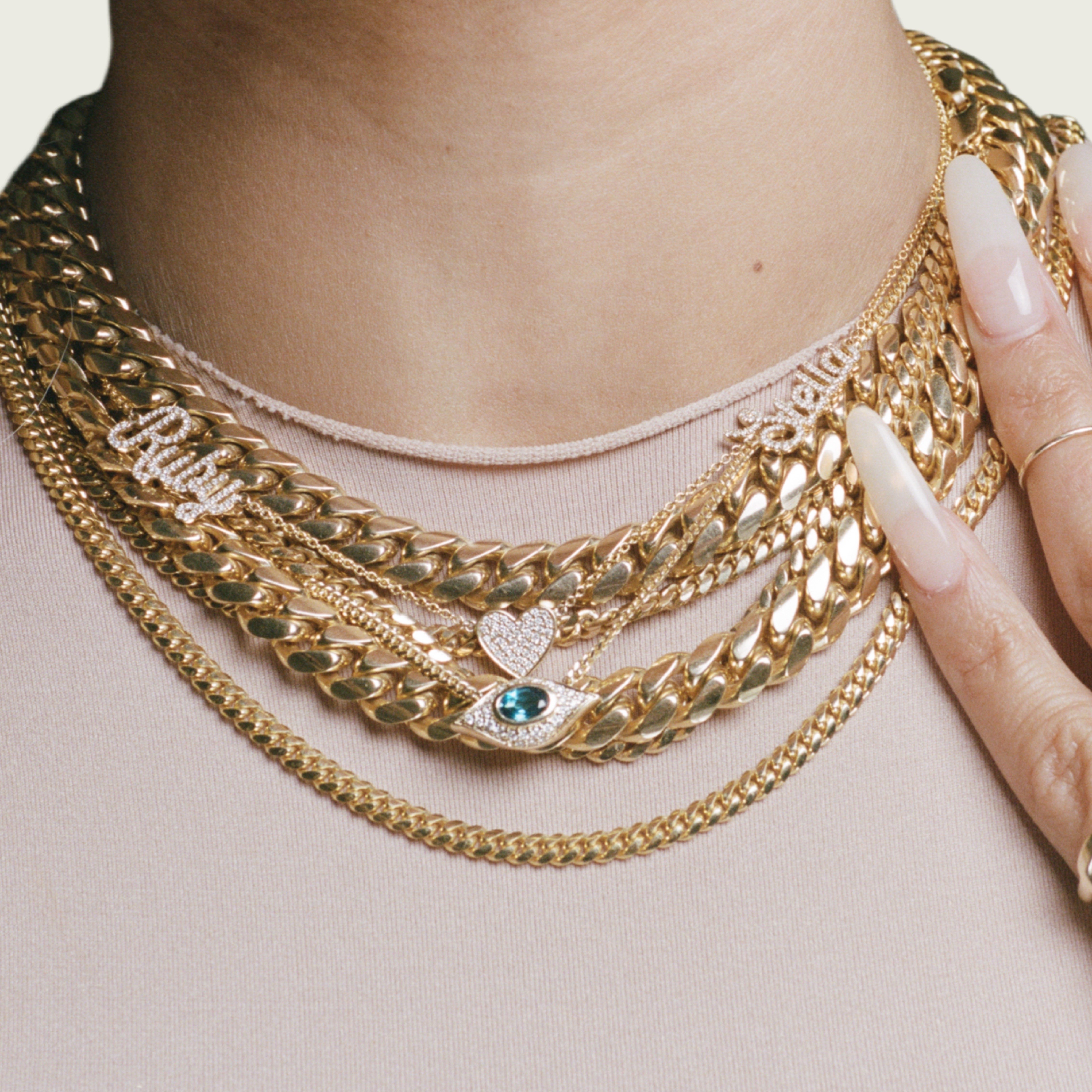 Eye Diamond Shape Pendant Necklace in Gold | Lisa Angel