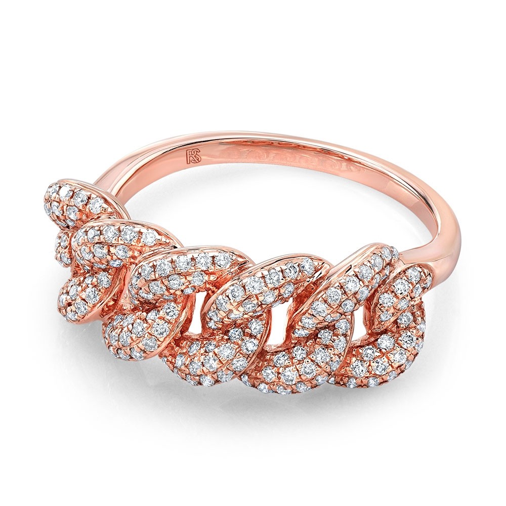 Diamond Cuban Link Ring - Zoe Lev Jewelry