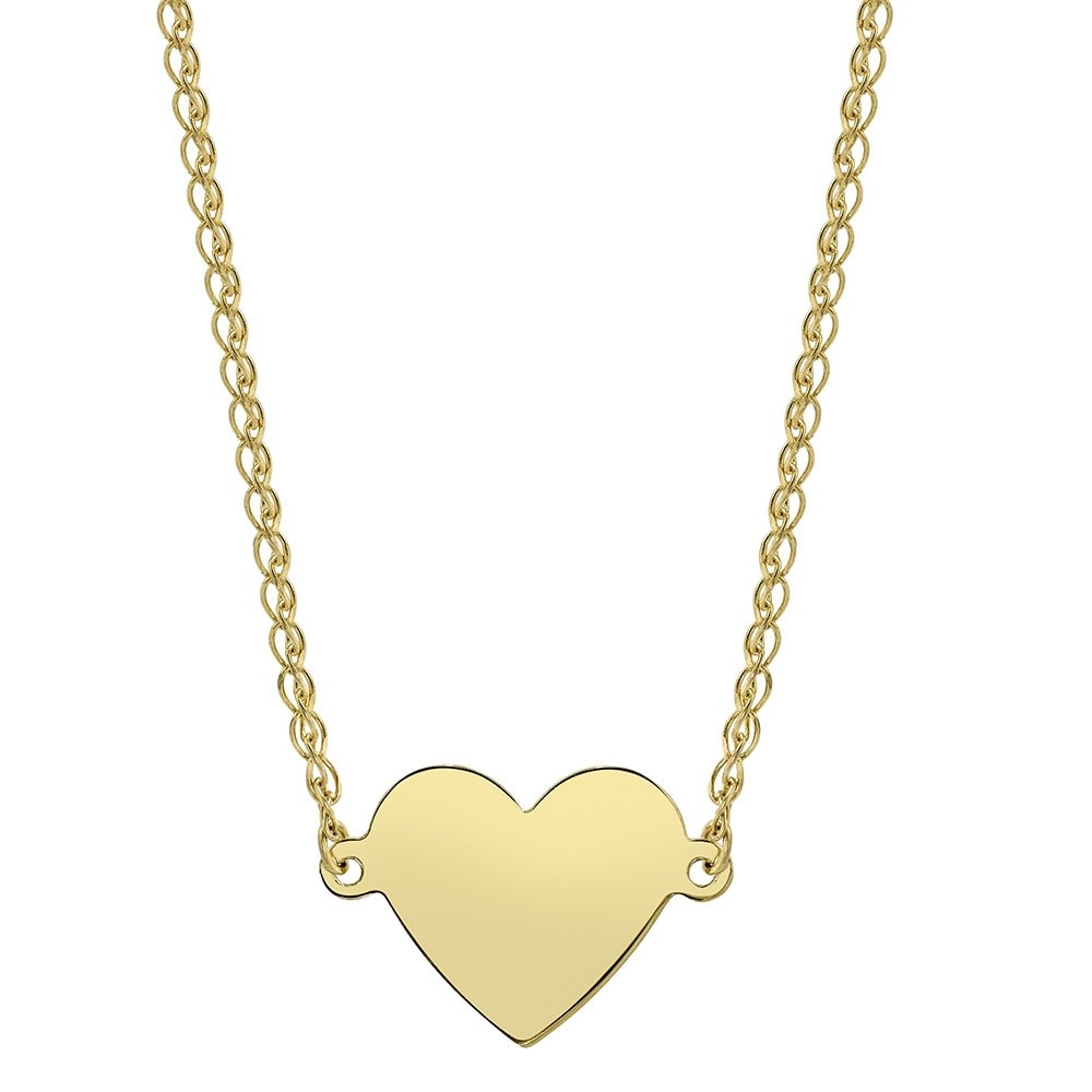 14k Yellow Gold Floating Heart Necklace